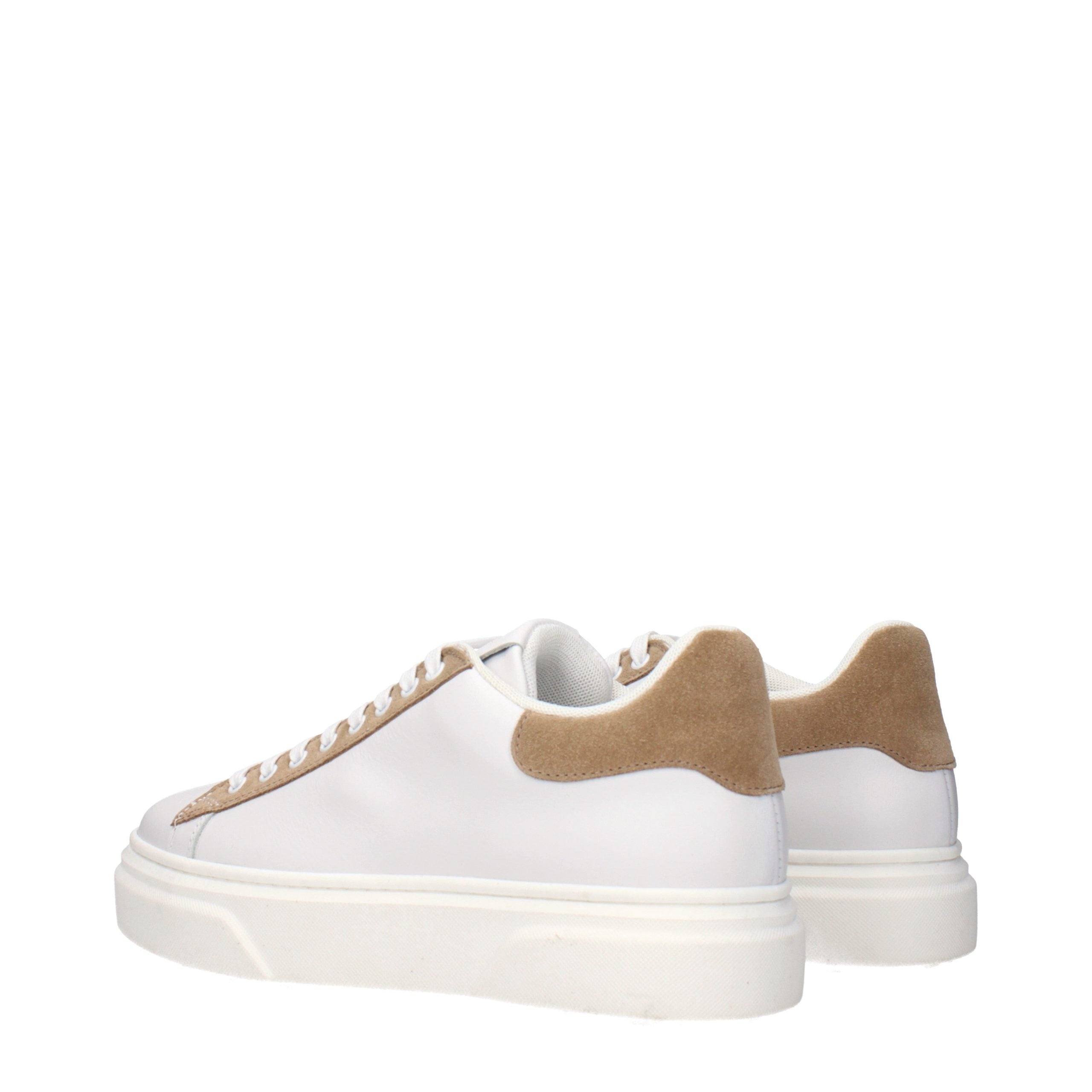 White Leather Low Top Sneakers