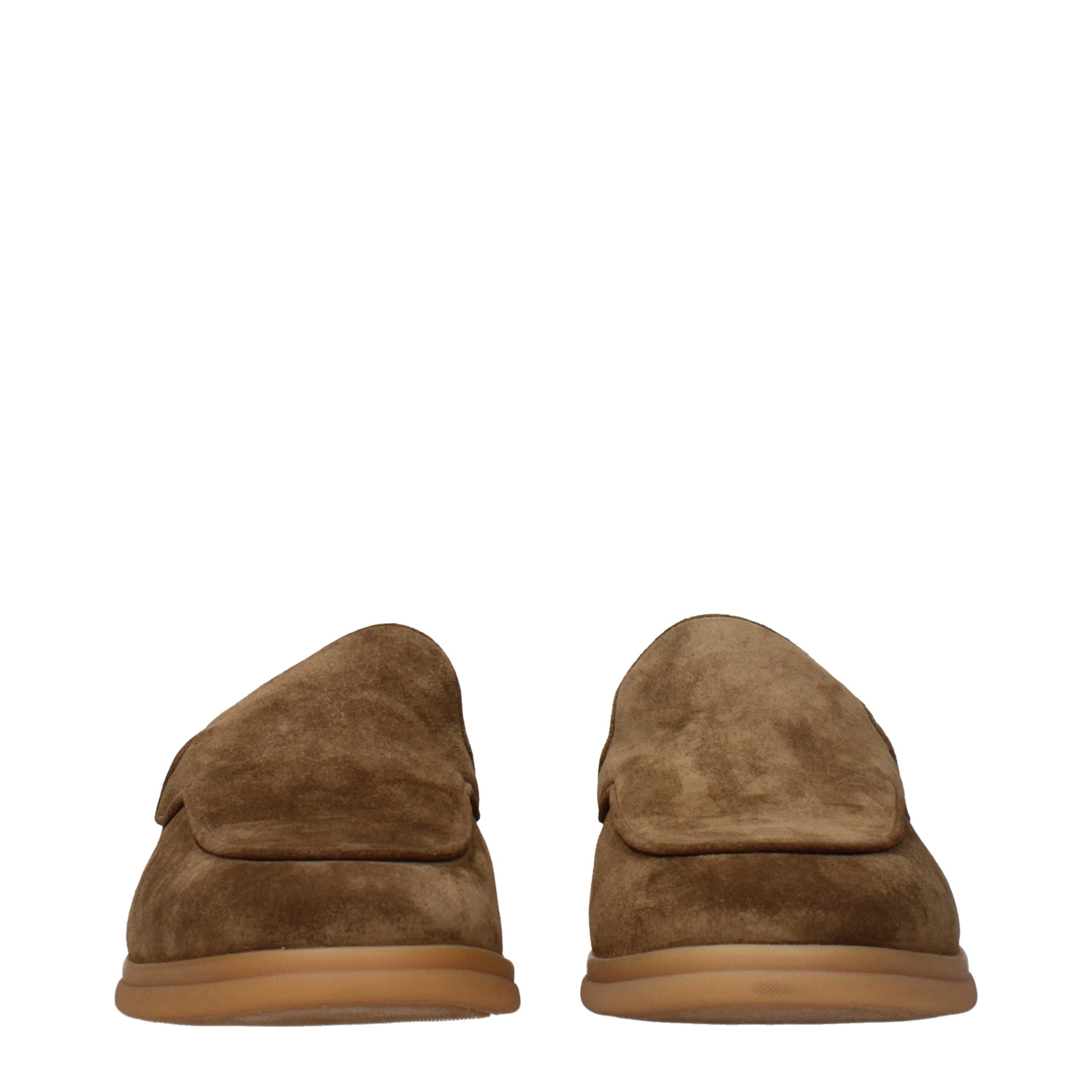 Brown Leather Slip-On Loafers