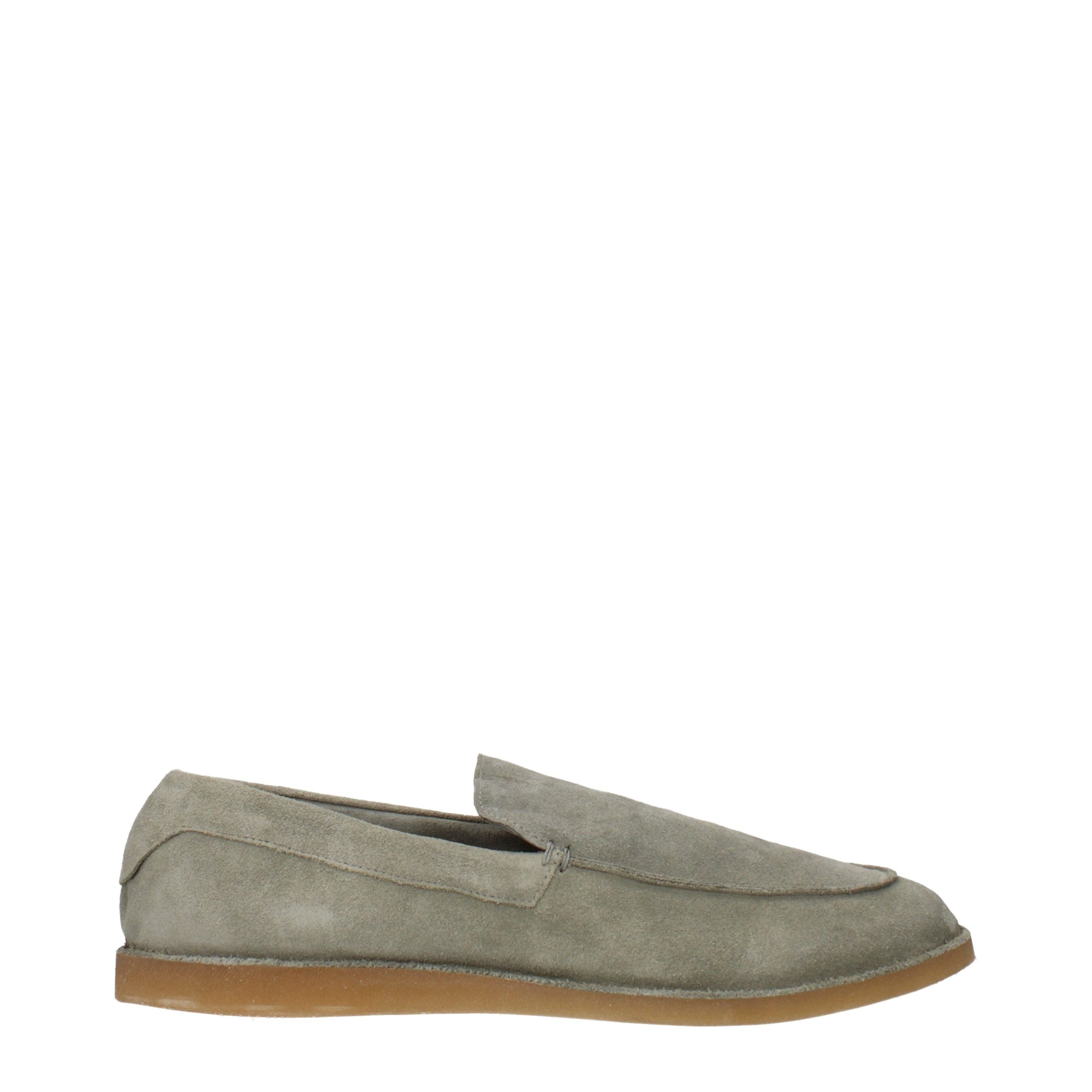 Green Leather Slip-On Loafers