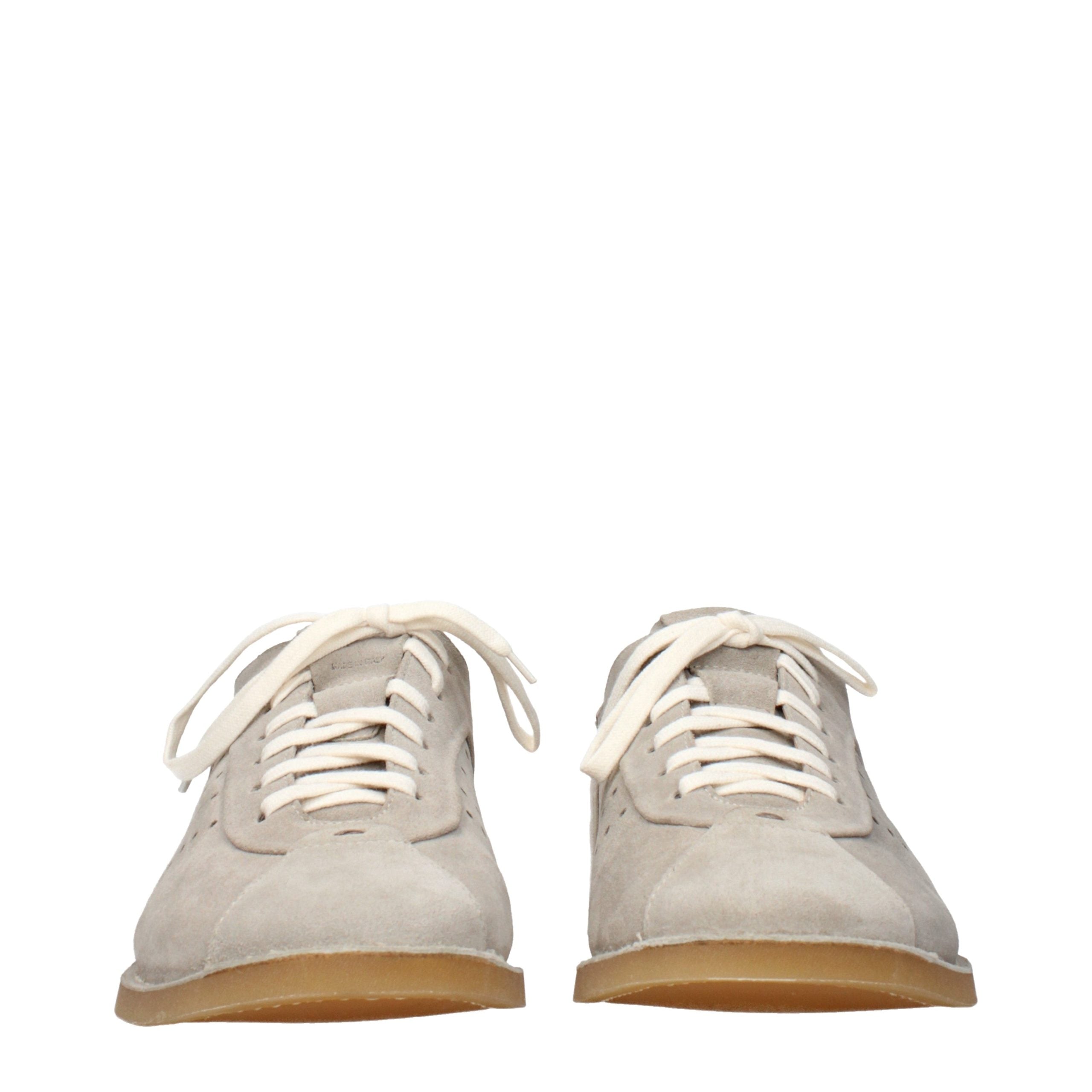 Gray Leather Low Top Sneakers