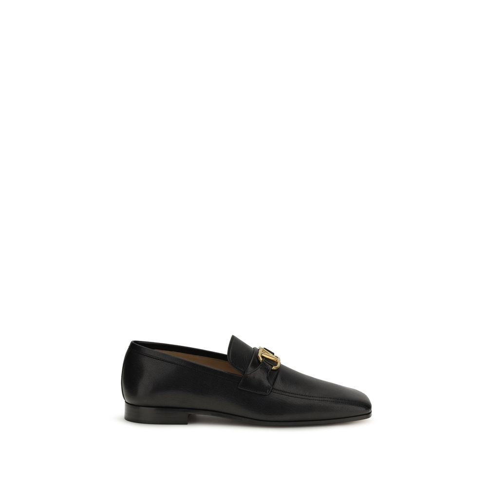 Black Goatskin Slip-On Loafers