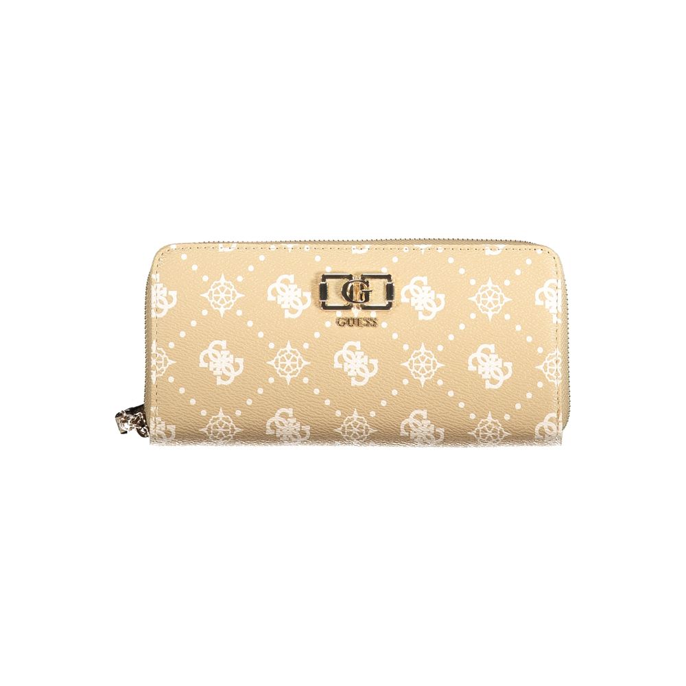 Beige Polyurethane Women Wallet