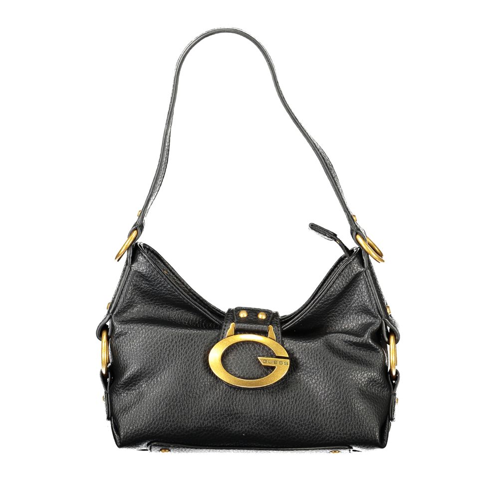 Black Polyurethane Women Handbag