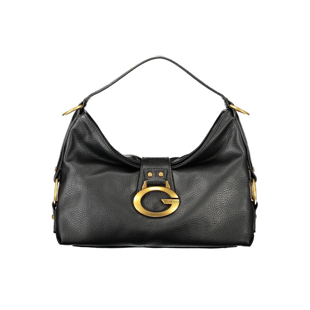 Black Polyurethane Women Handbag