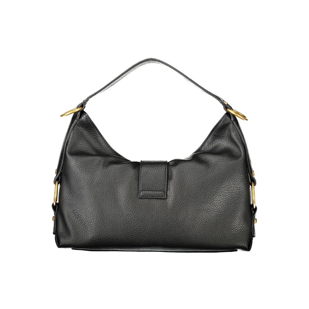 Black Polyurethane Women Handbag