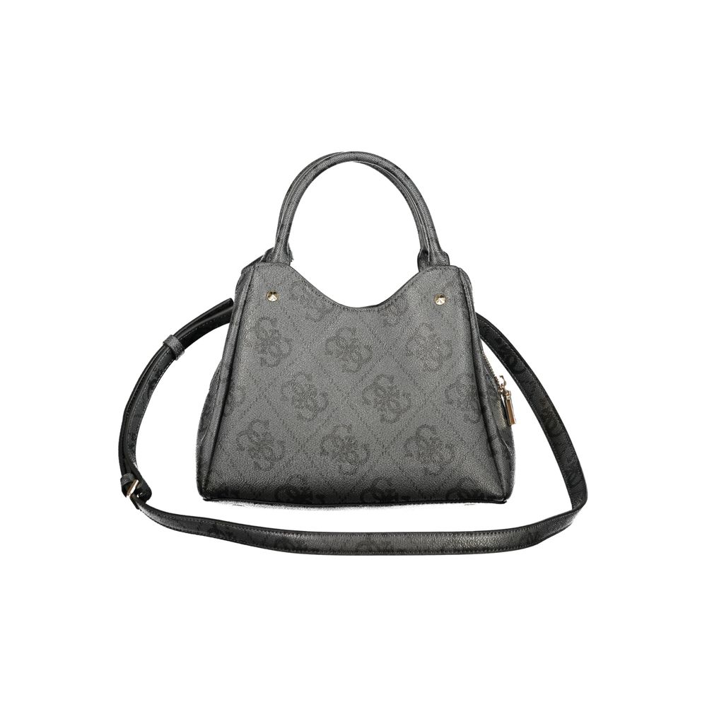 Black Polyurethane Women Handbag