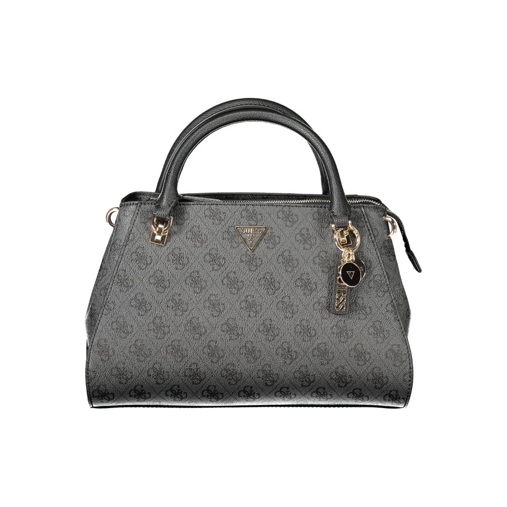 Black Polyurethane Women Handbag