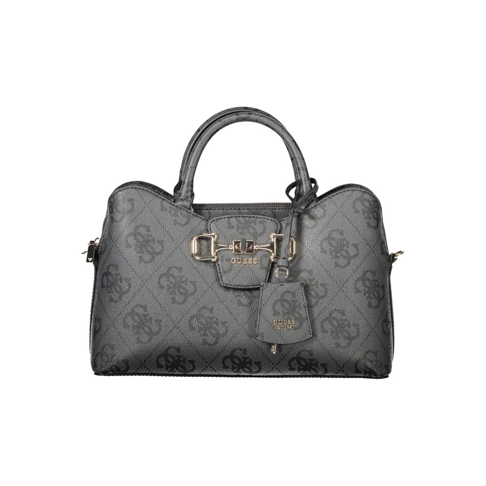 Black Polyurethane Women Handbag