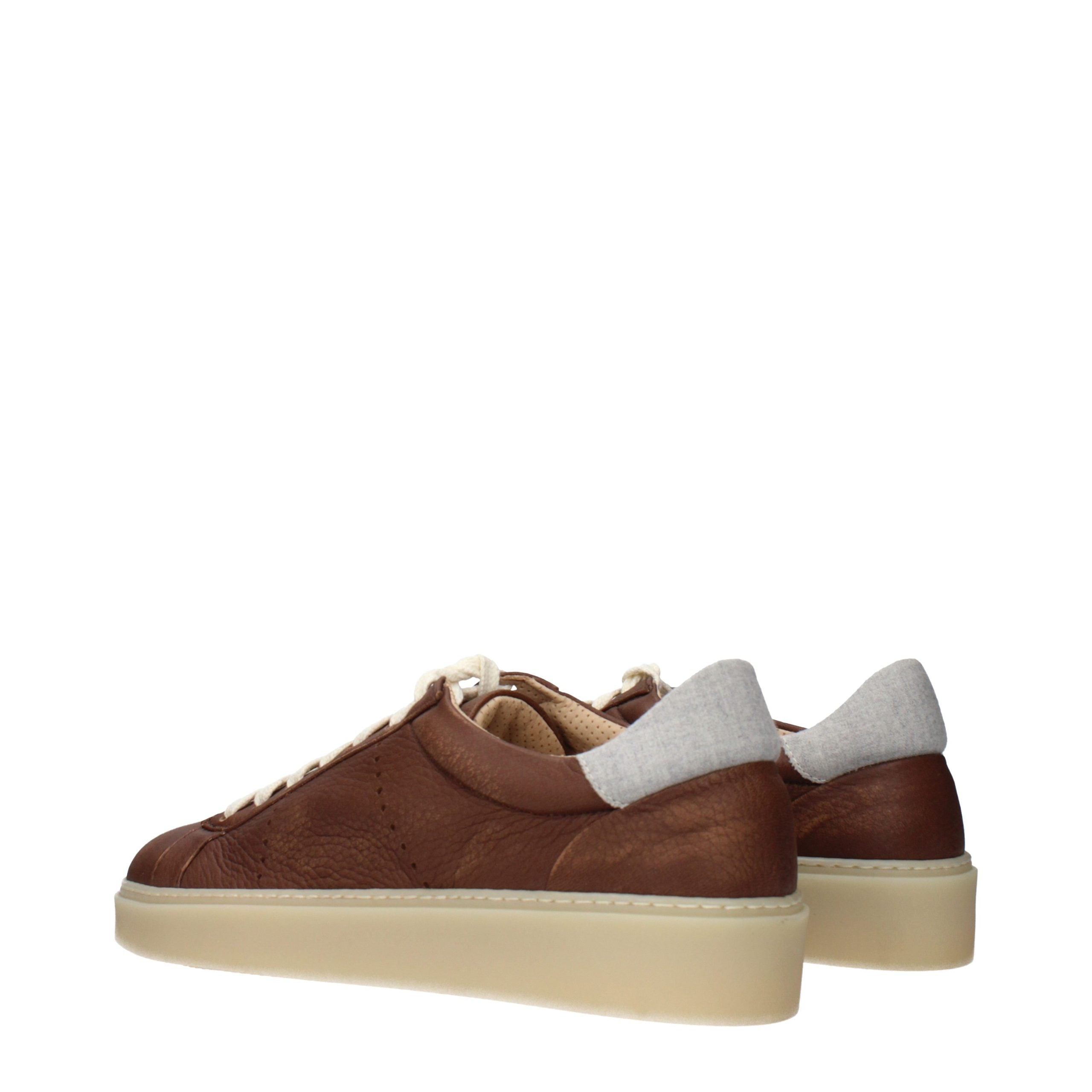 Brown Leather Low Top Sneakers
