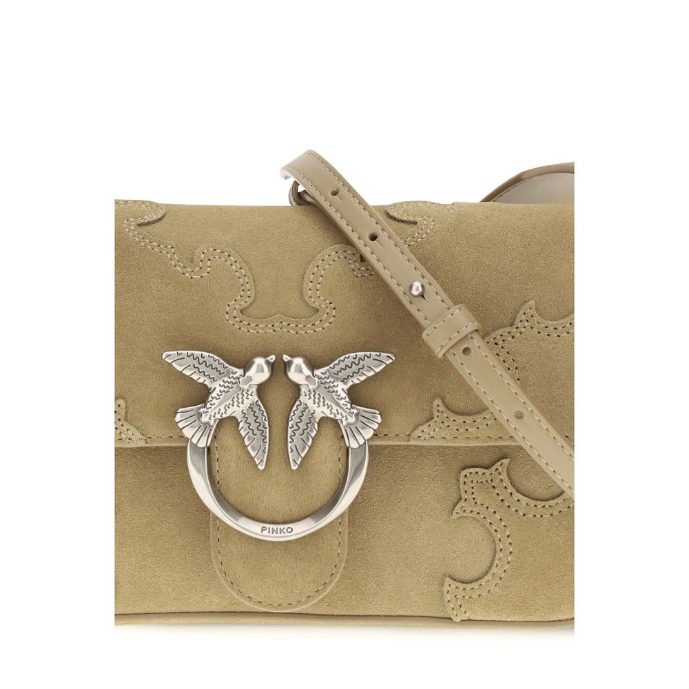 Beige Calf Leather Bos Taurus Shoulder Bag