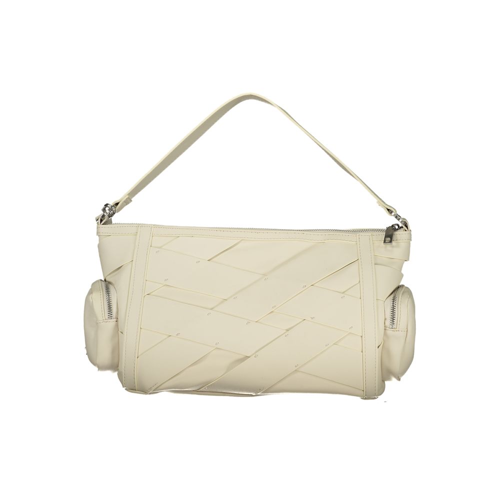 White Polyurethane Women's Shoulder Bag