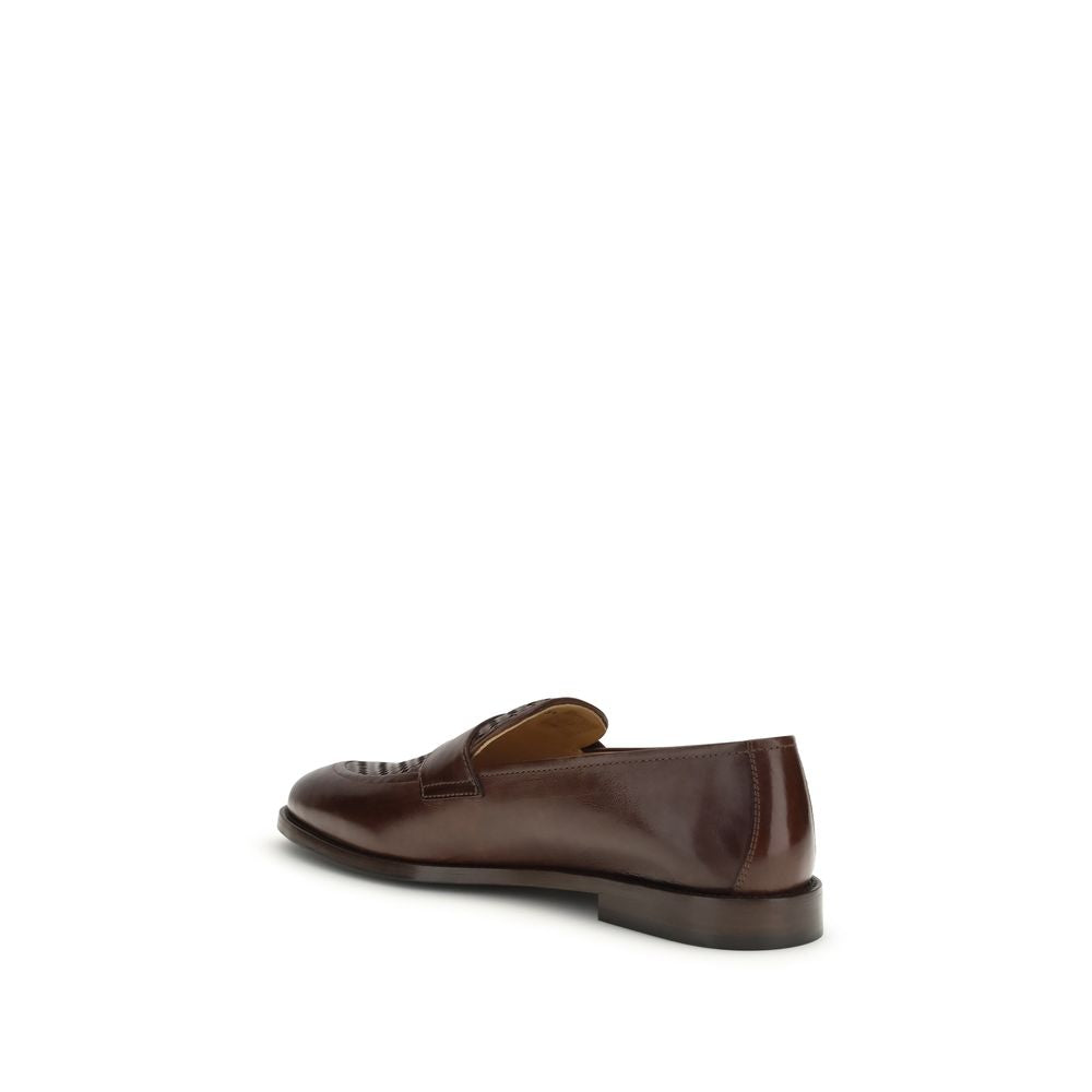 Brown Calf Leather Bos Taurus Slip-On Loafers