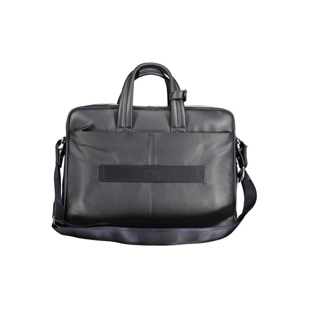 Blu Leather Men Briefcase