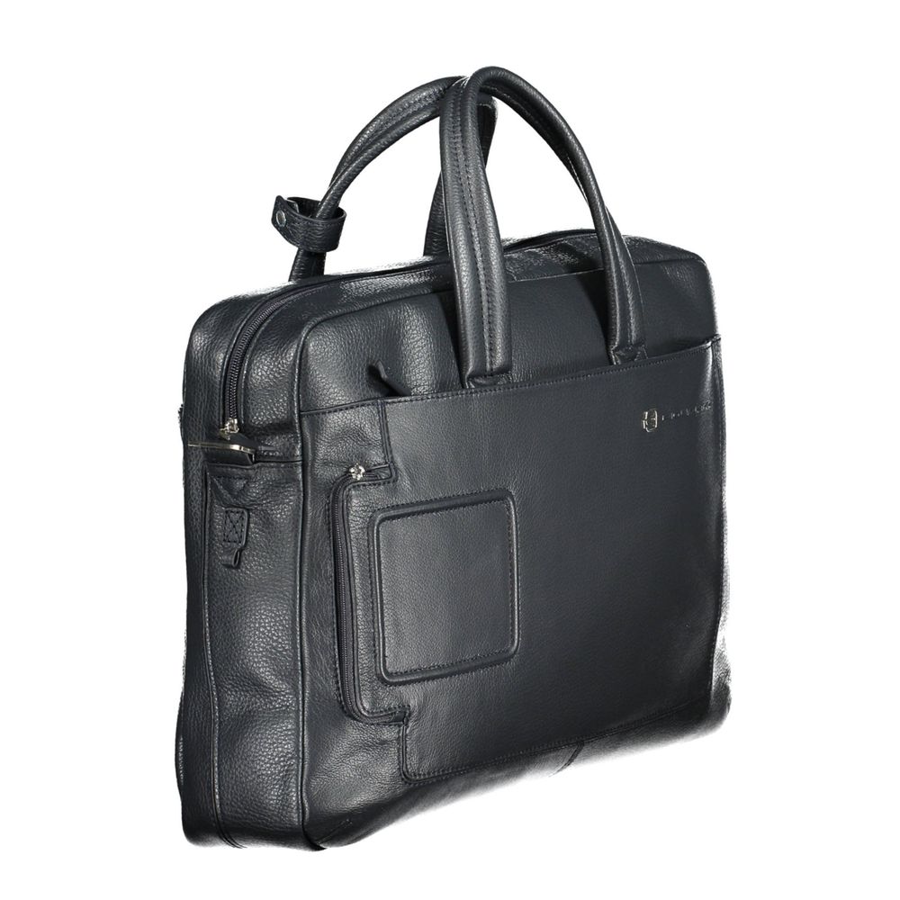 Blu Leather Men Briefcase