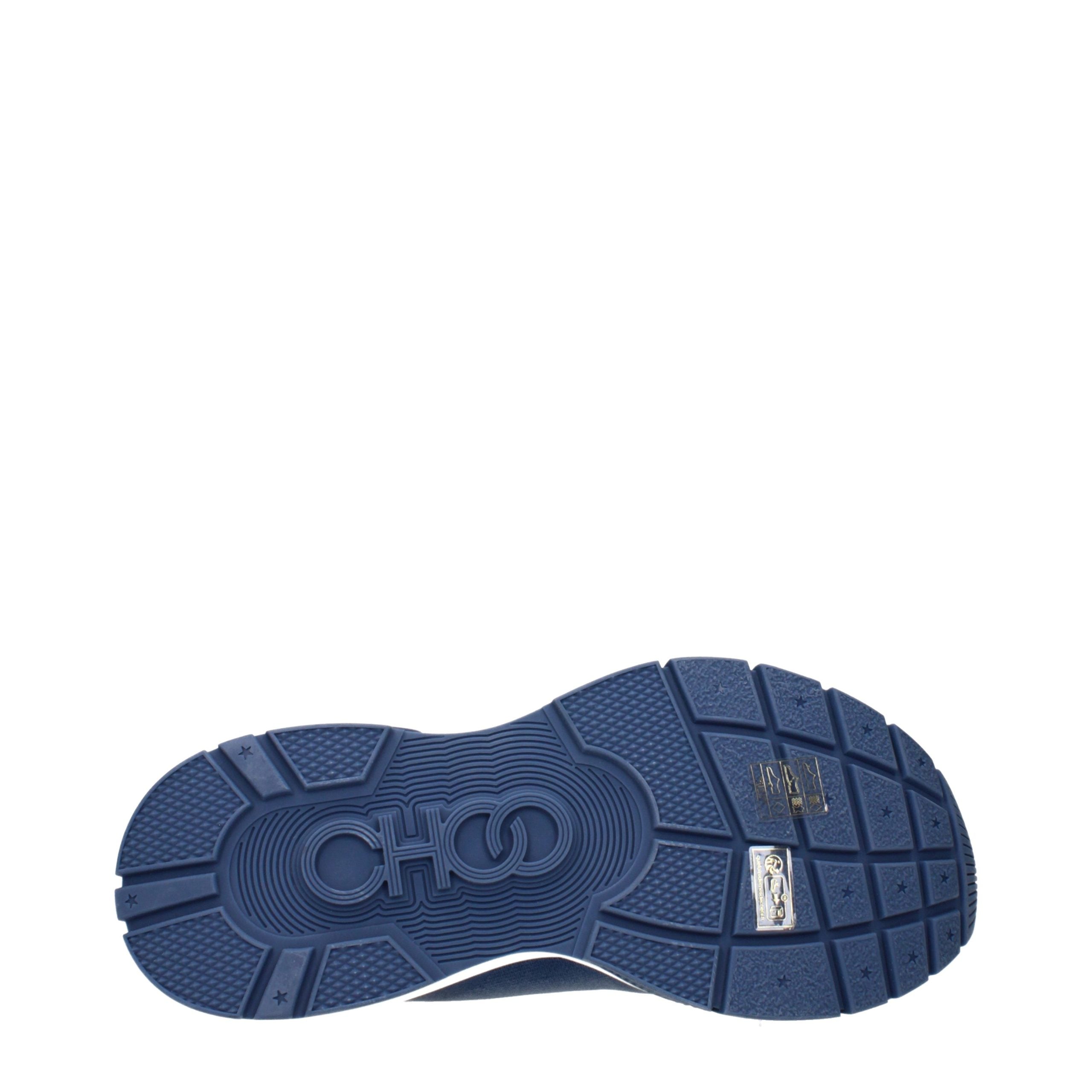 Blue Fabric Ankle Boots