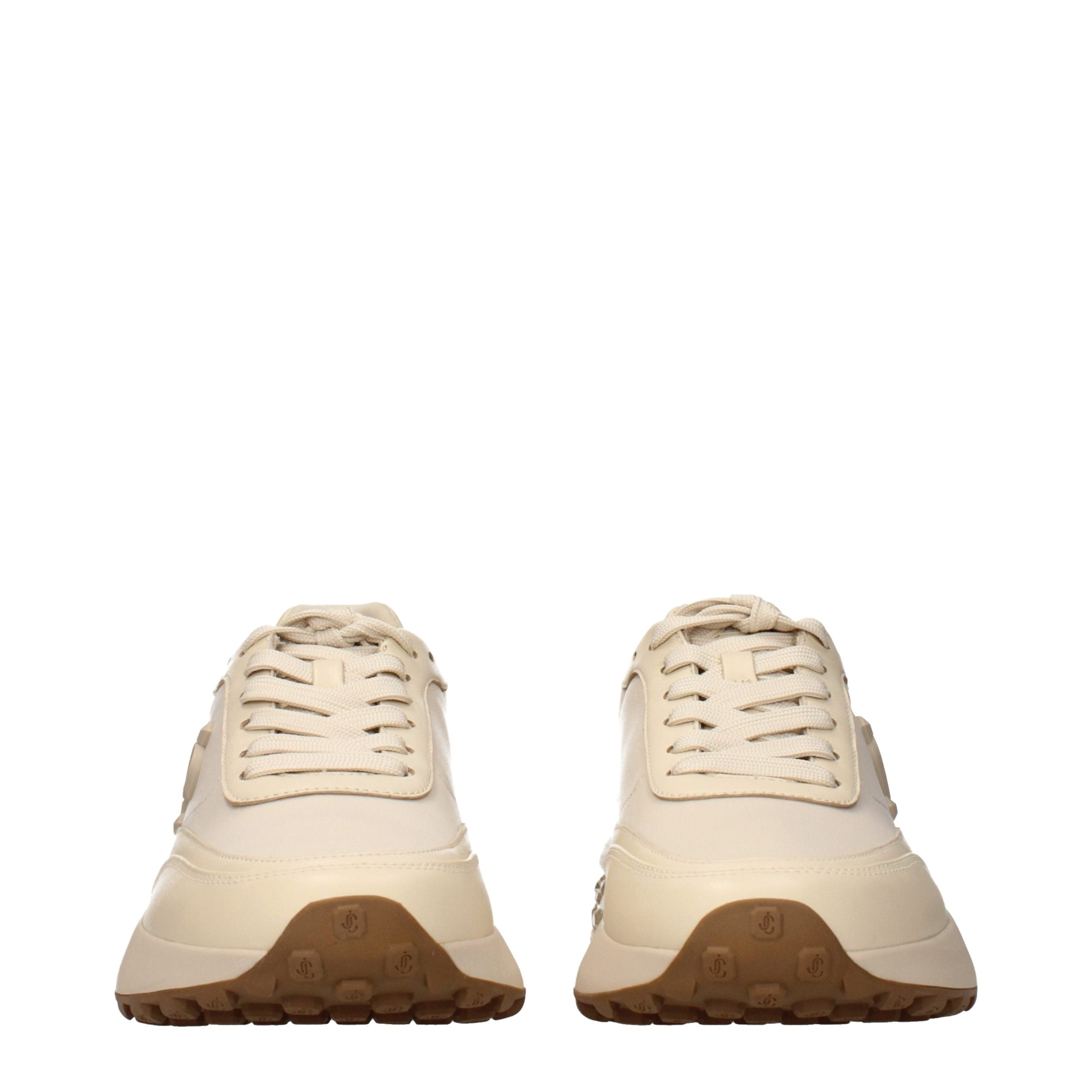 Beige Fabric Low Top Sneakers