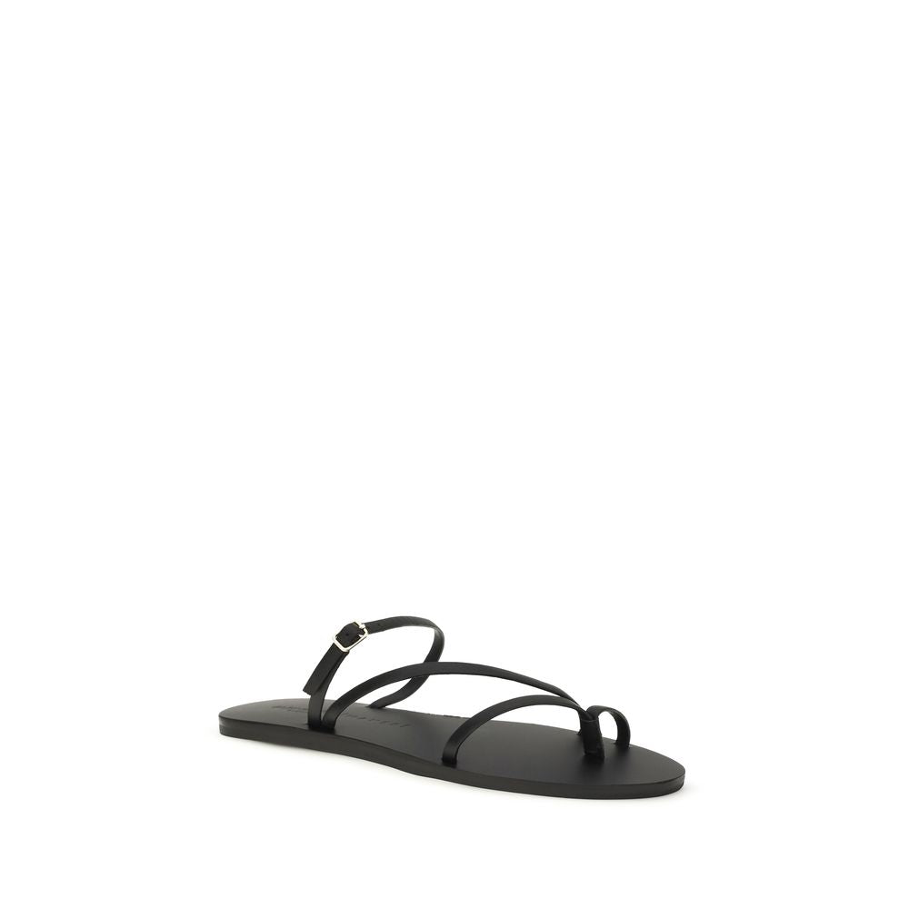 Black Calf Leather Bos Taurus Sandals