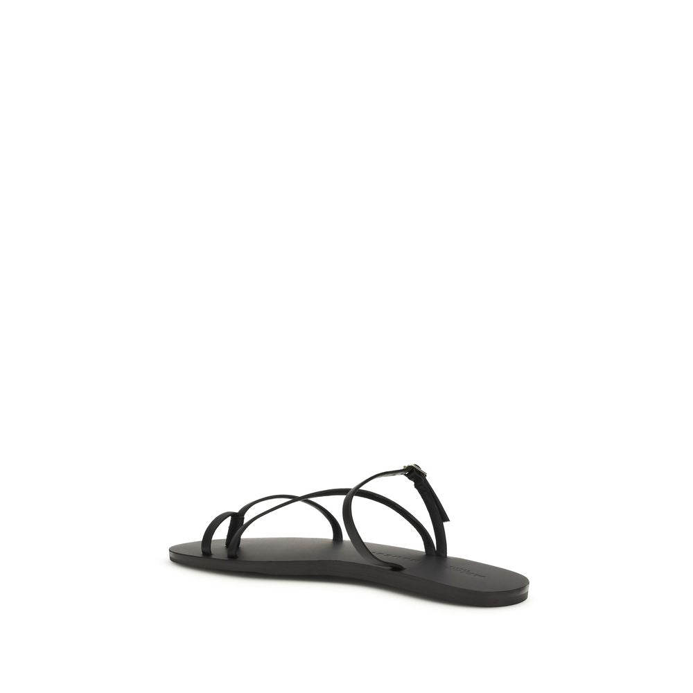 Black Calf Leather Bos Taurus Sandals