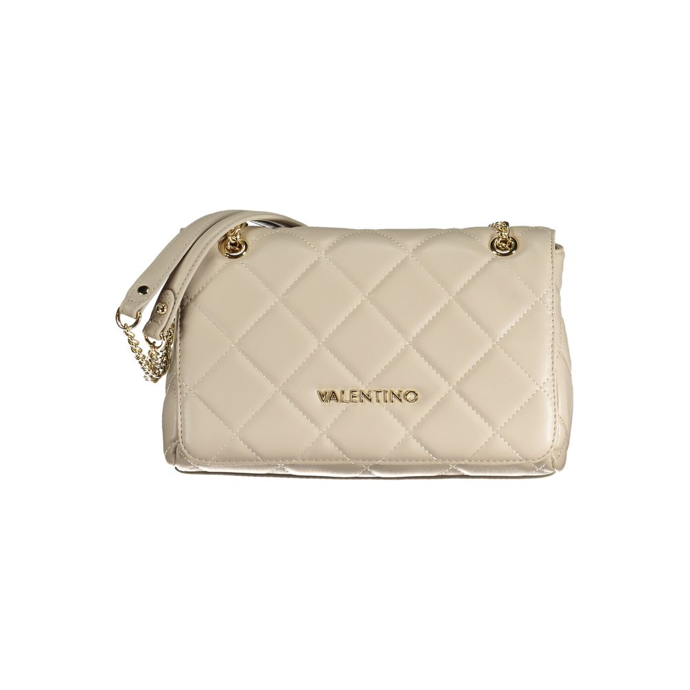 Beige Polyurethane Women Handbag