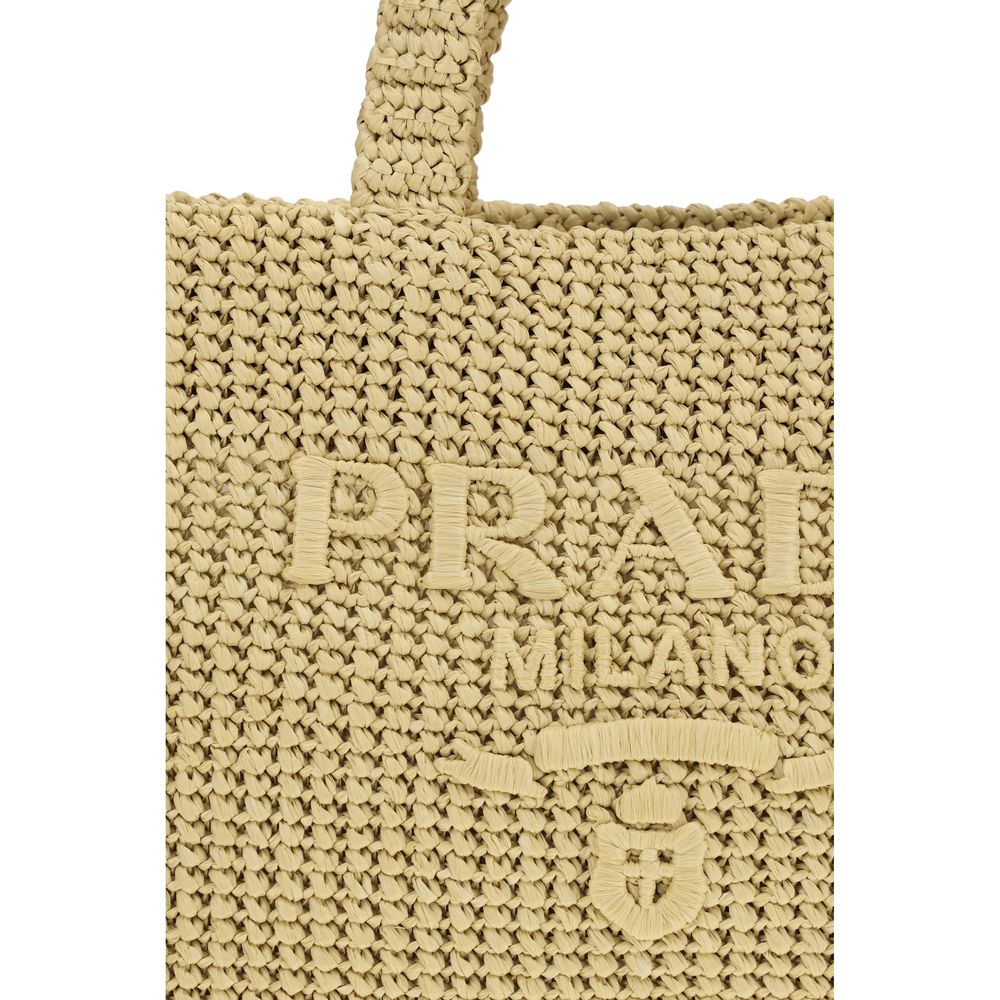 Beige Raffia Shoulder Bag