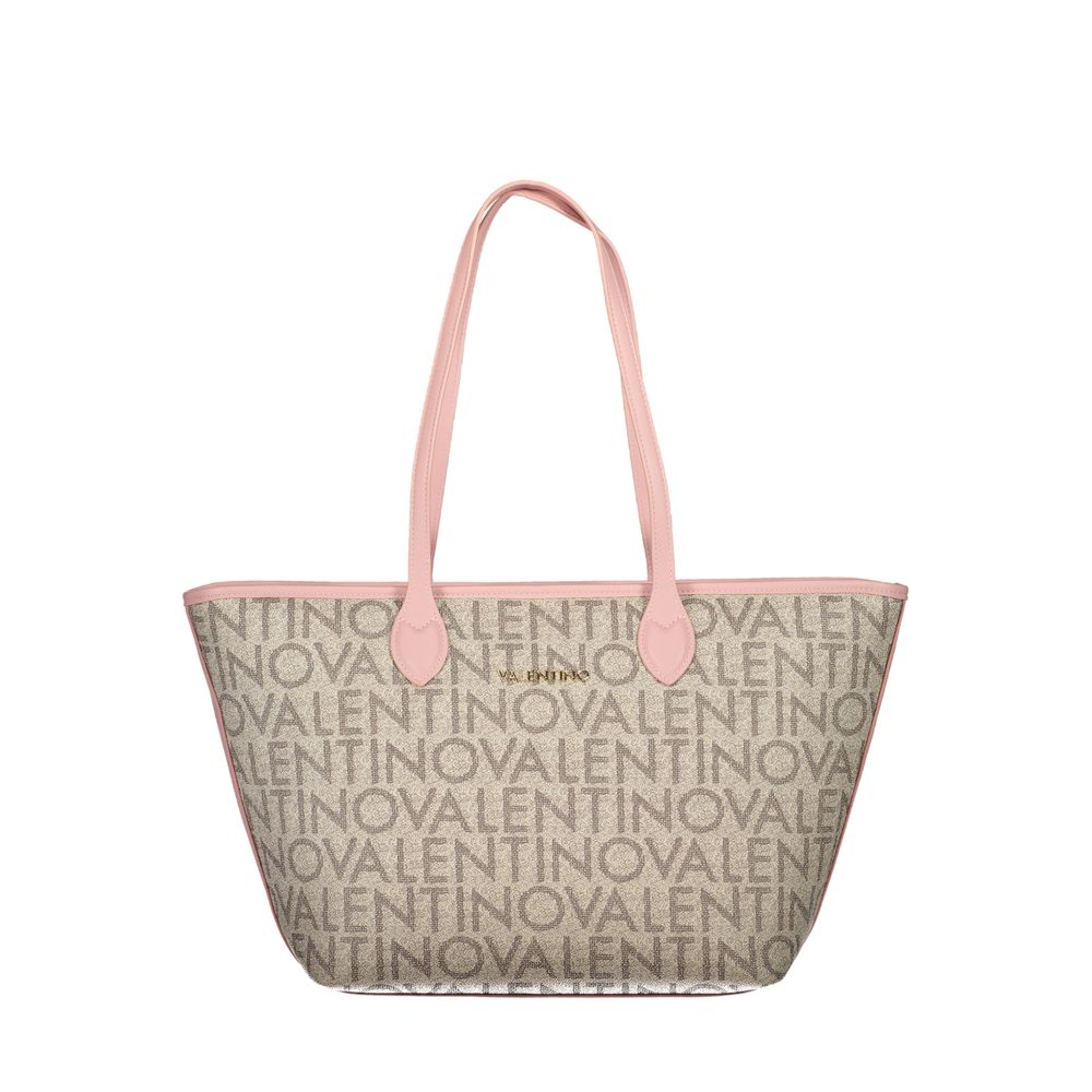 Beige Polyurethane Women's Shoulder Bag