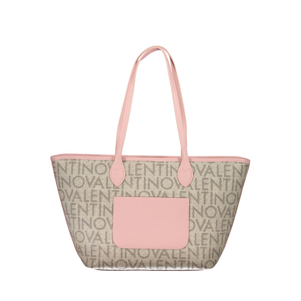 Beige Polyurethane Women's Shoulder Bag