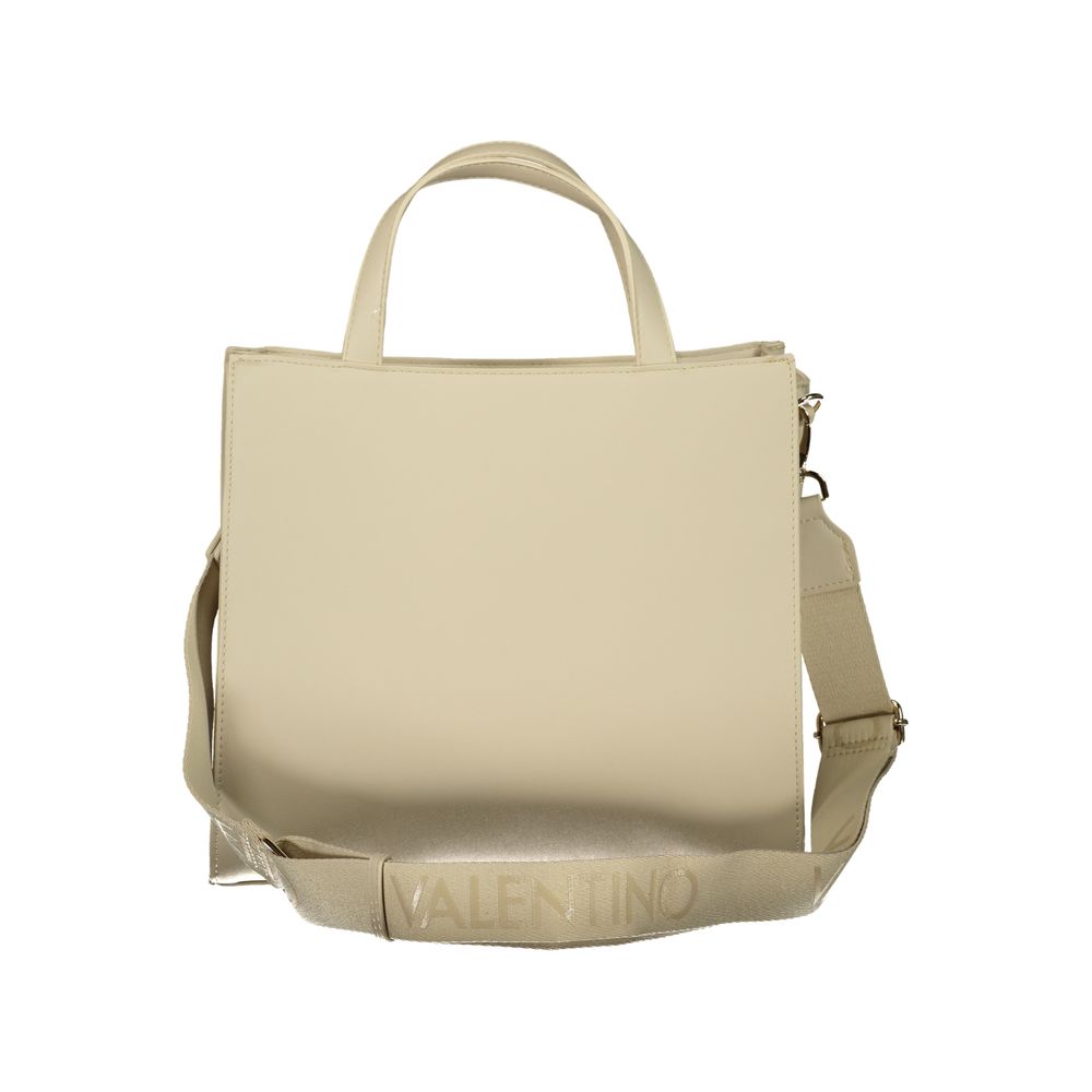 Beige Polyurethane Women Bag