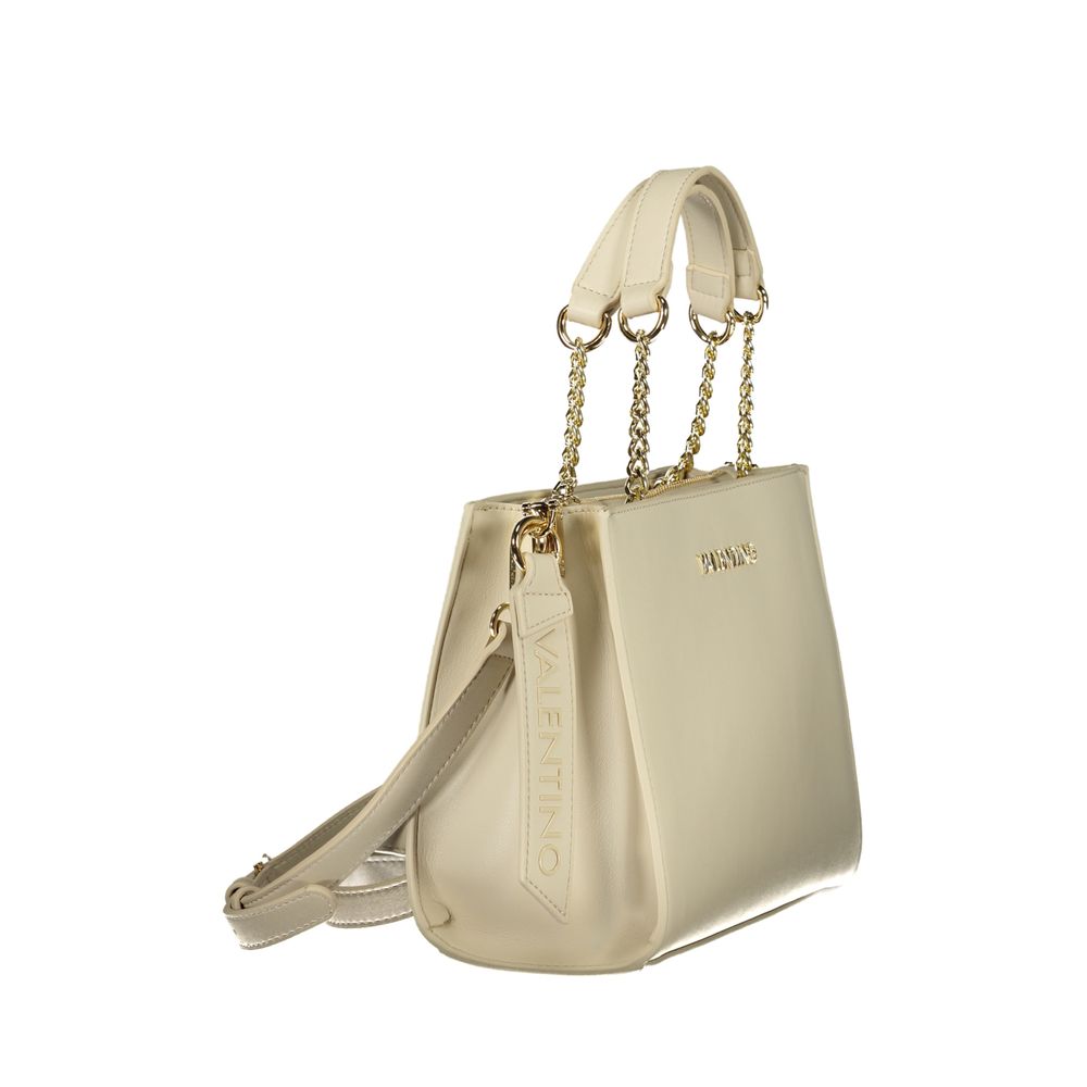 Beige Polyurethane Women's Bag