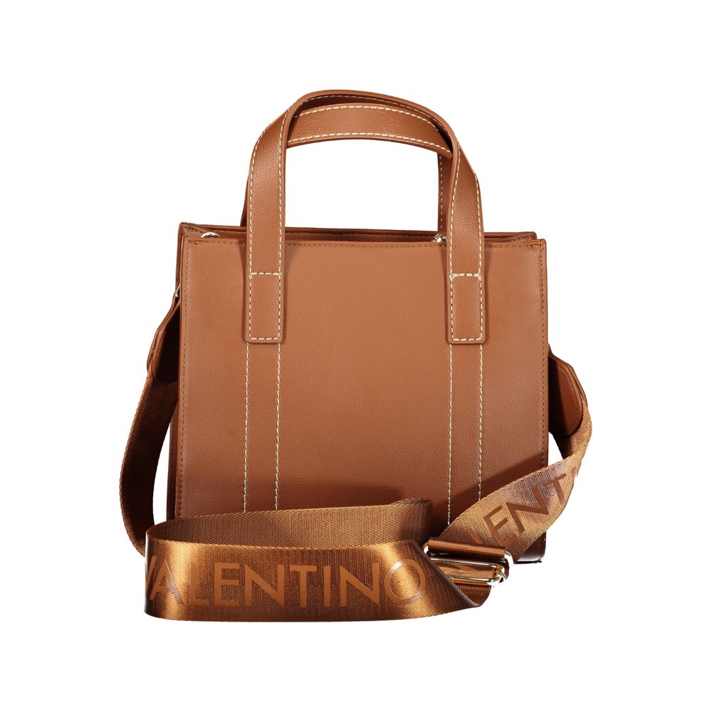 Brown Polyurethane Women Bag with Adjustable Straps