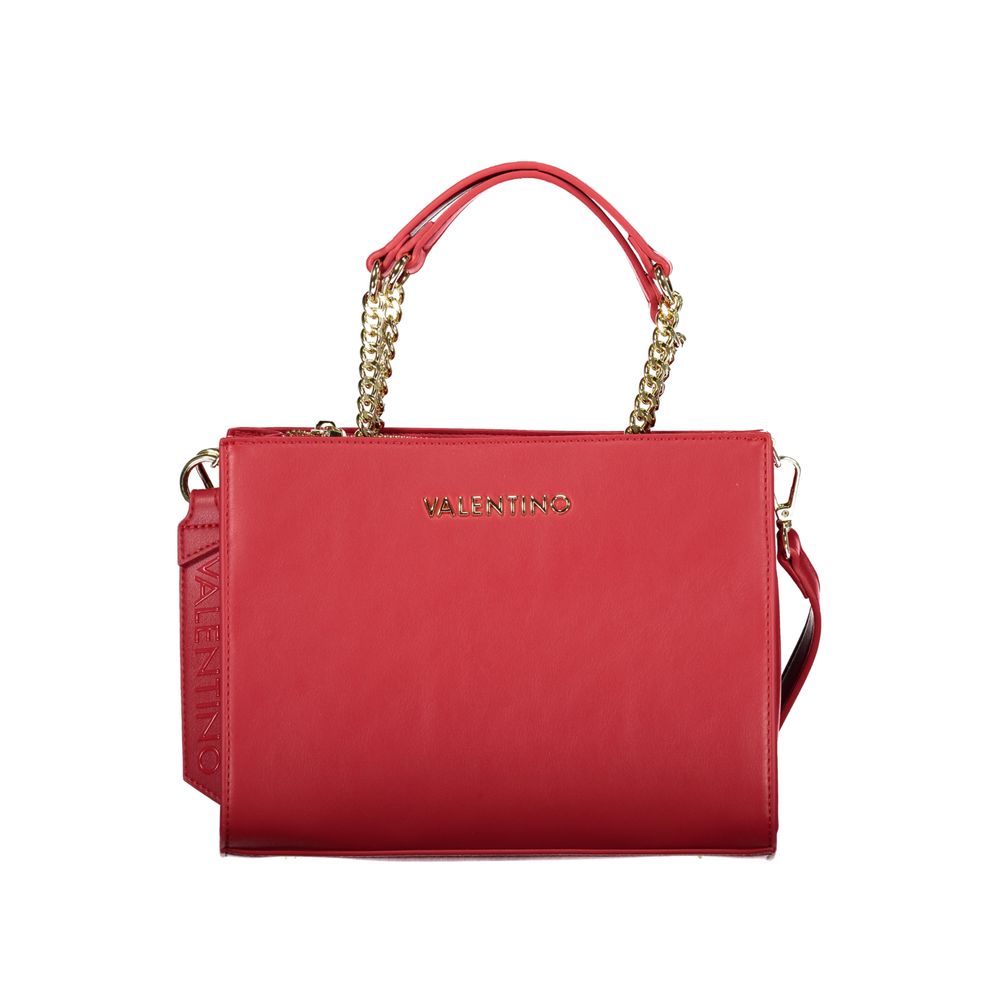 Rosso Polyurethane Women's Bag with Chain Handles and Strap