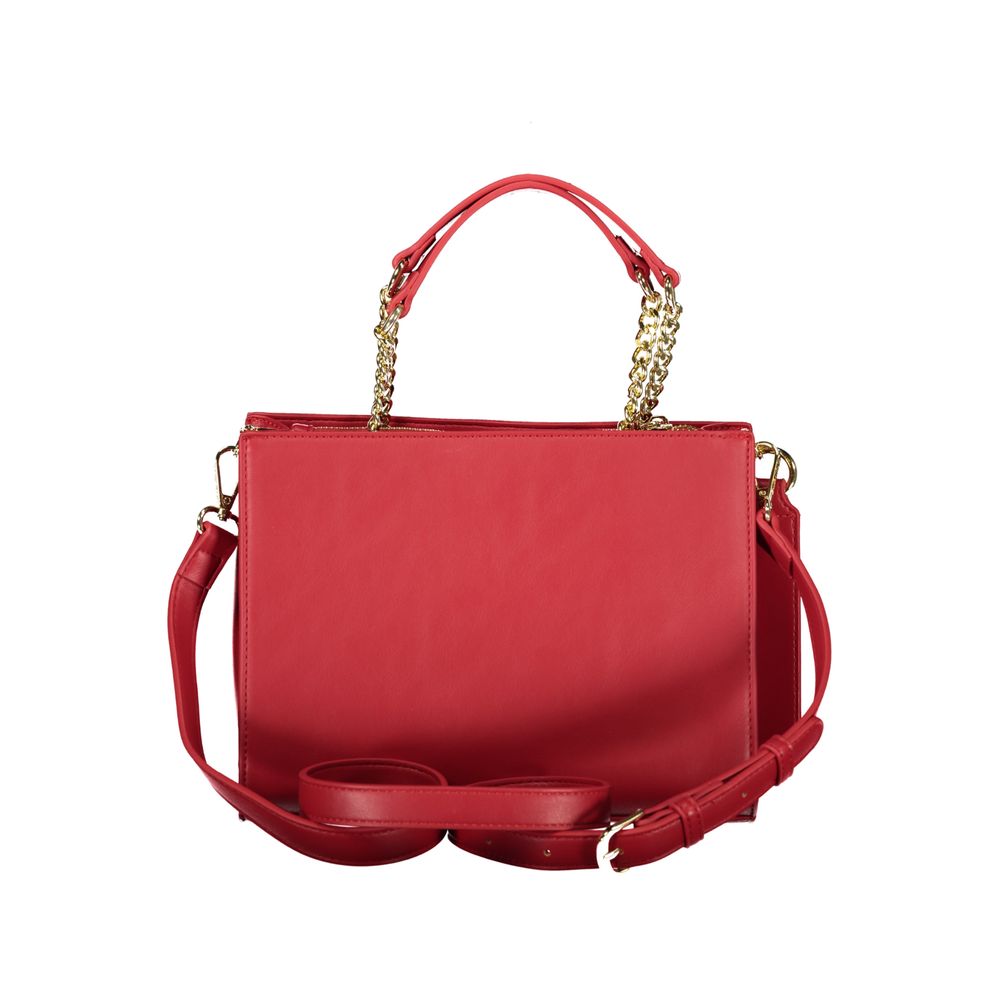 Rosso Polyurethane Women's Bag with Chain Handles and Strap