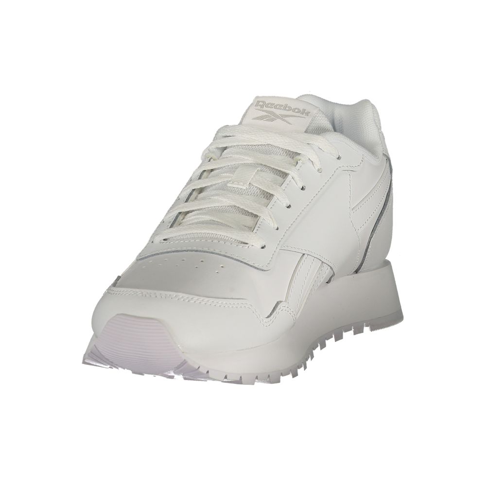 White Polyester Athletic Sneakers - styloora.cz