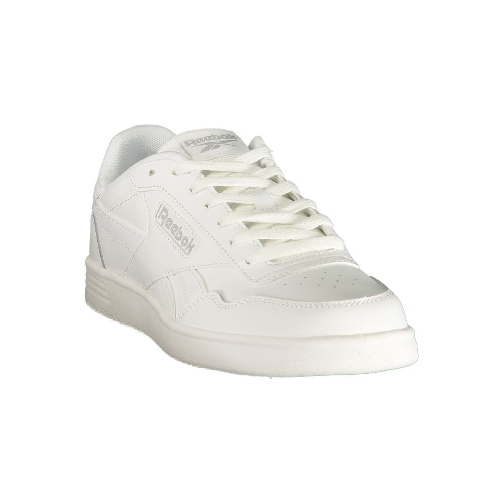 White Polyester Athletic Sneakers - styloora.cz