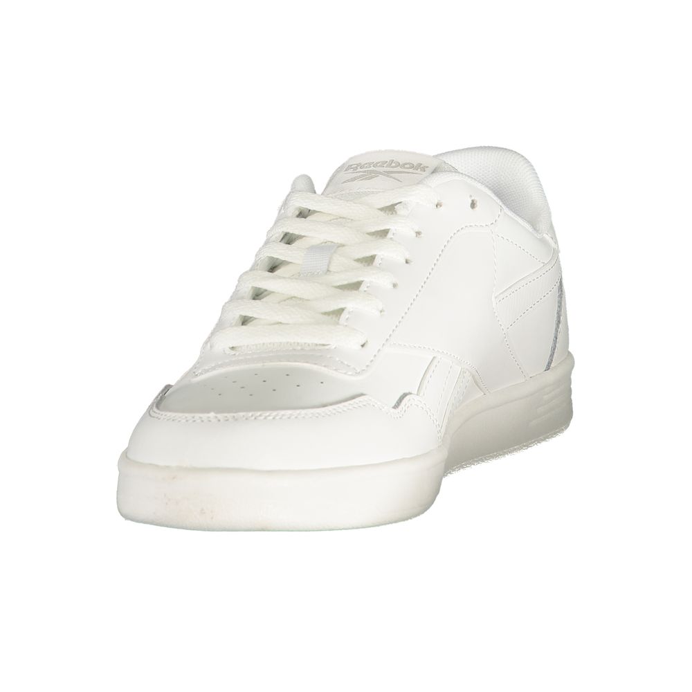 White Polyester Athletic Sneakers - styloora.cz