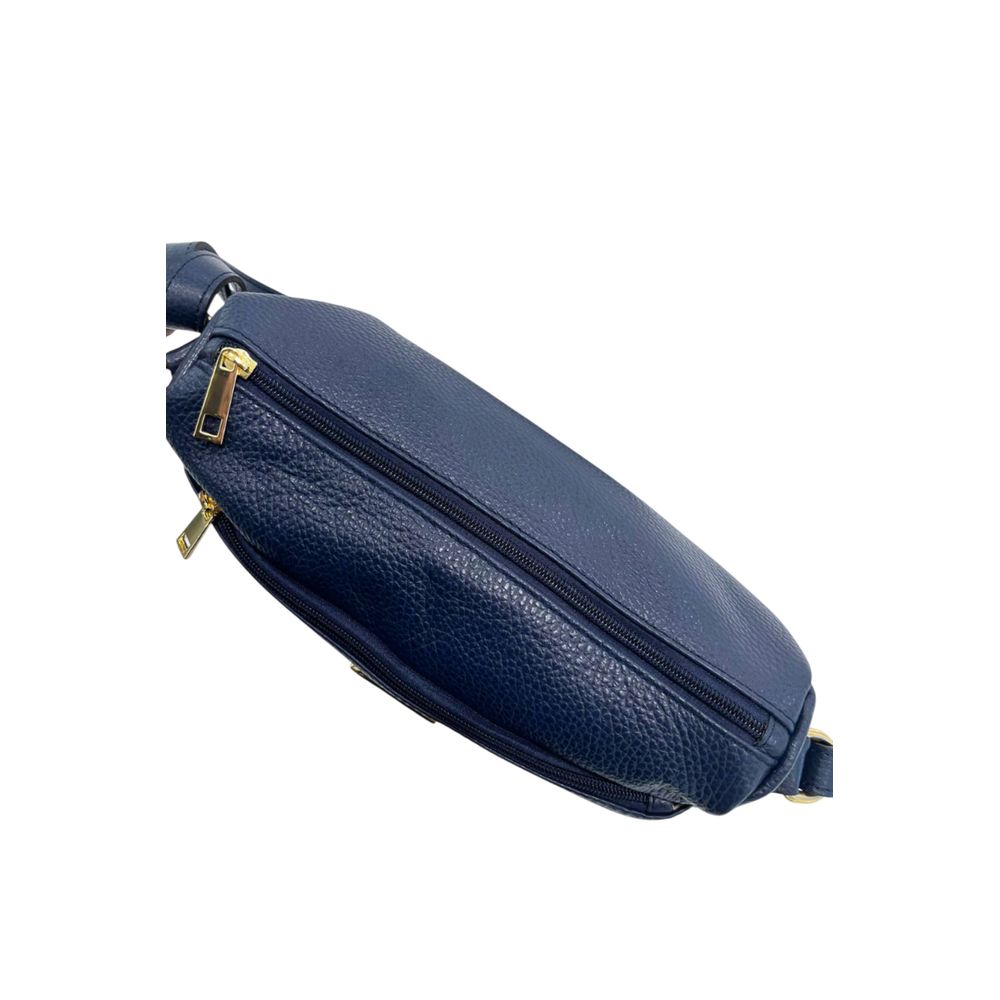 Modrá crossbody taška z hovězí kůže