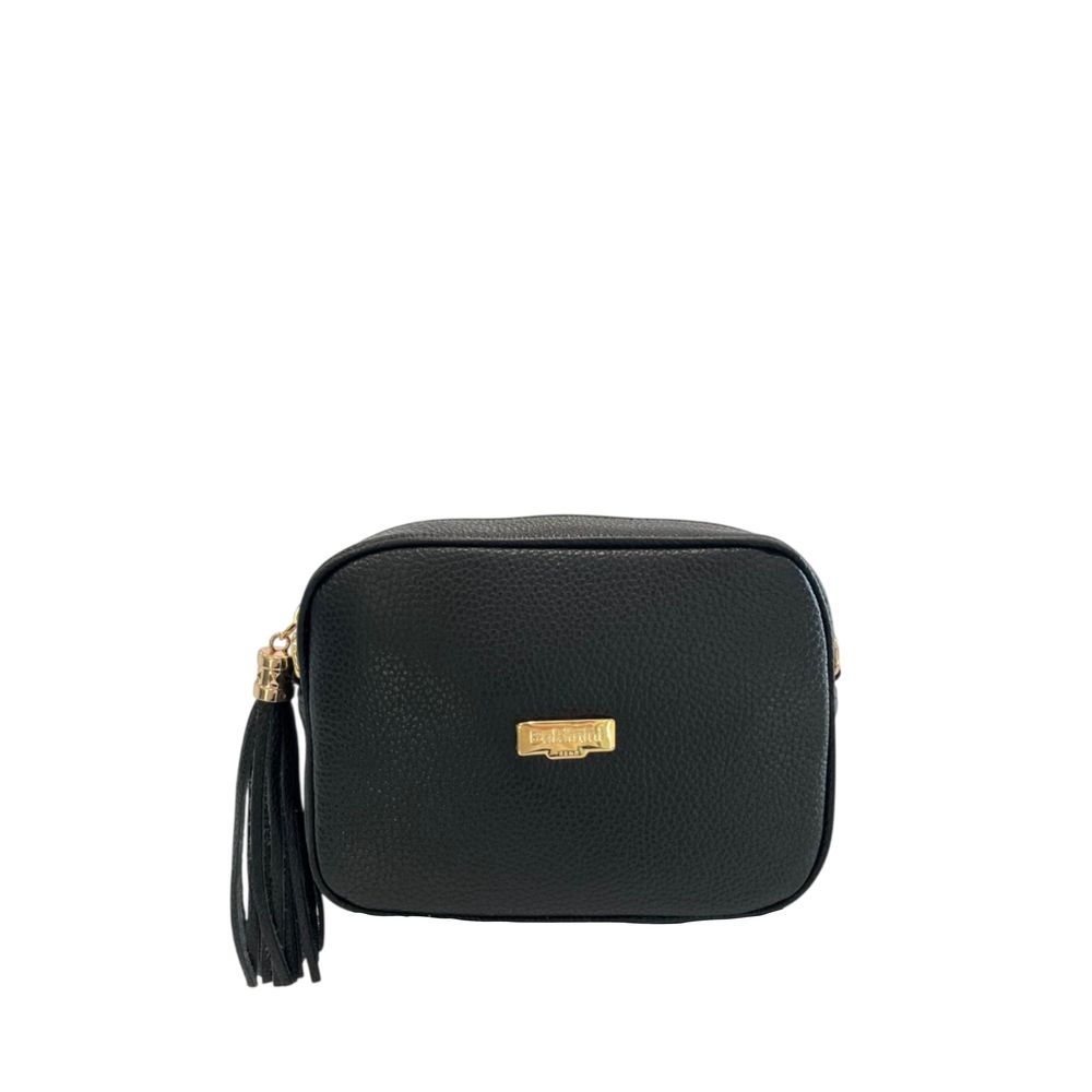 Černá crossbody kabelka z hovězí kůže