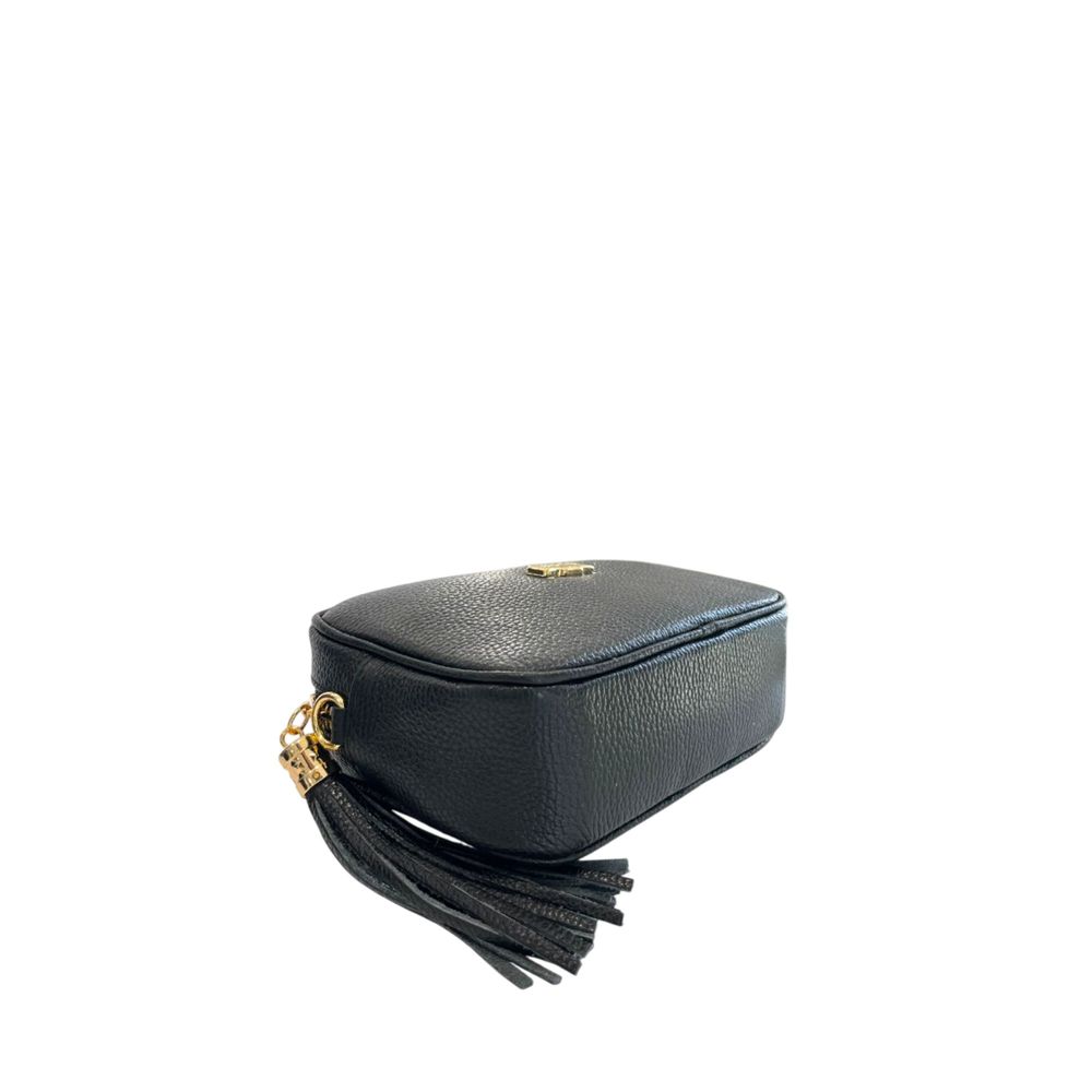 Černá crossbody kabelka z hovězí kůže