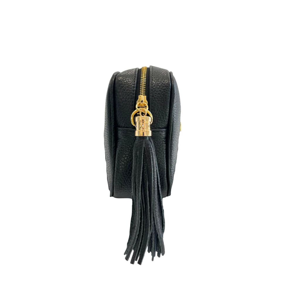 Černá crossbody kabelka z hovězí kůže