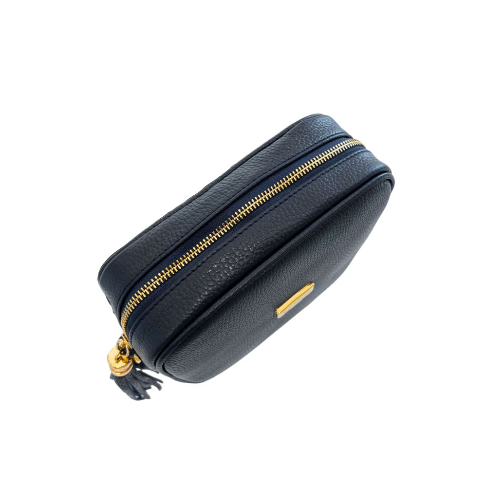 Modrá crossbody taška z hovězí kůže