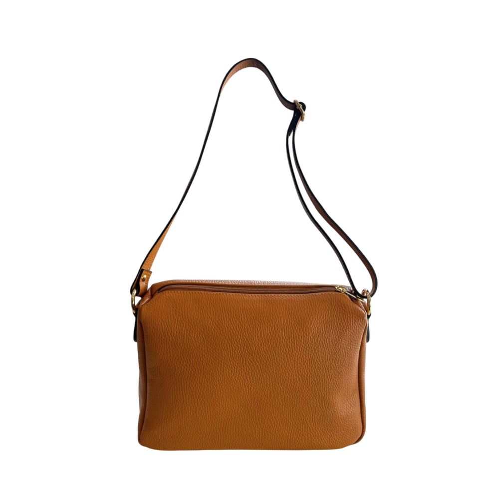 Hnědá crossbody taška z hovězí kůže