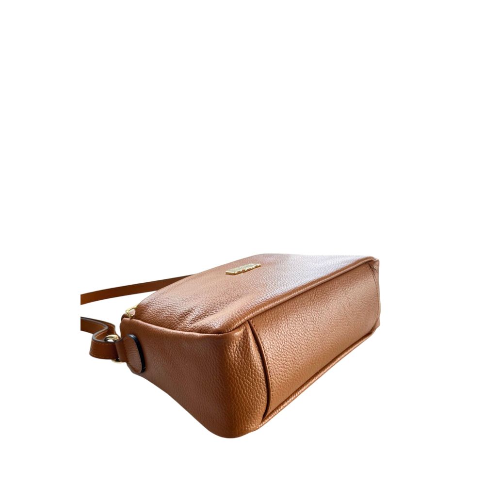 Hnědá crossbody taška z hovězí kůže