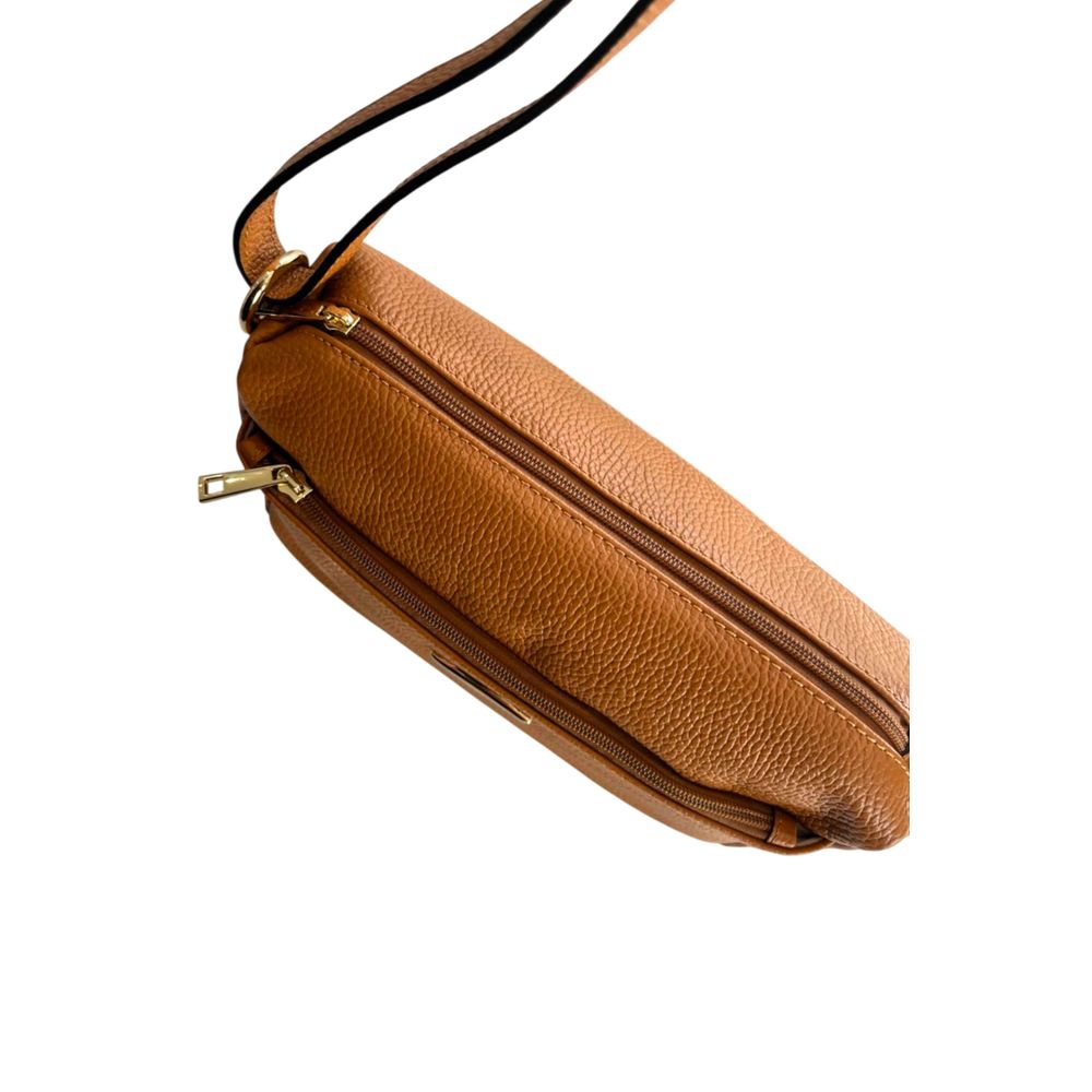 Hnědá crossbody taška z hovězí kůže