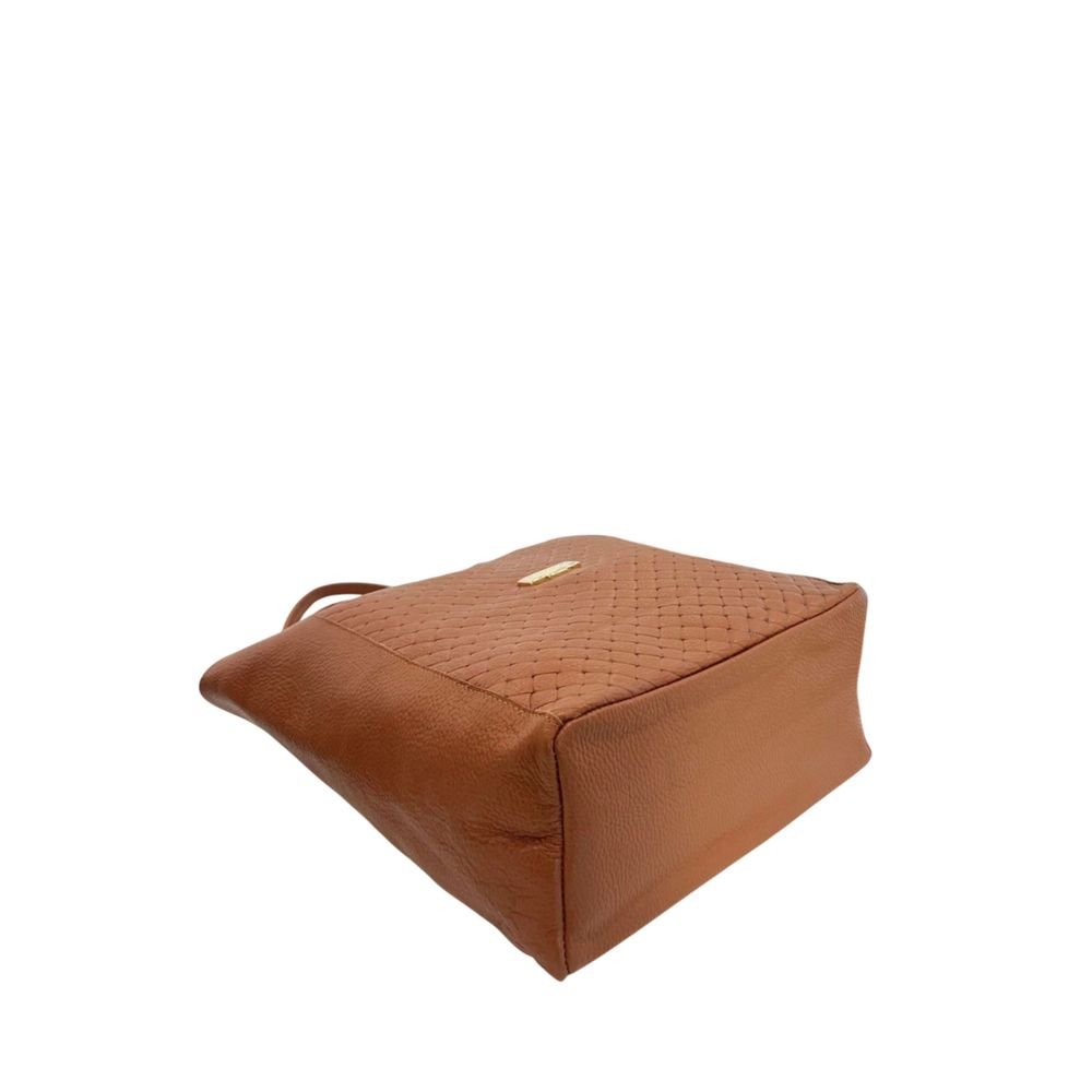 Hnědá kožená clutch kabelka