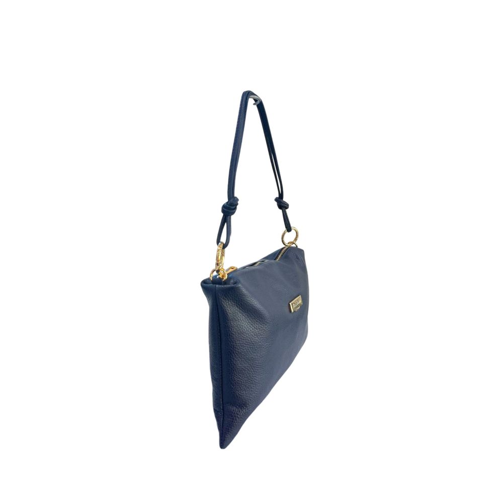 Blue Cowhide Clutch Bag