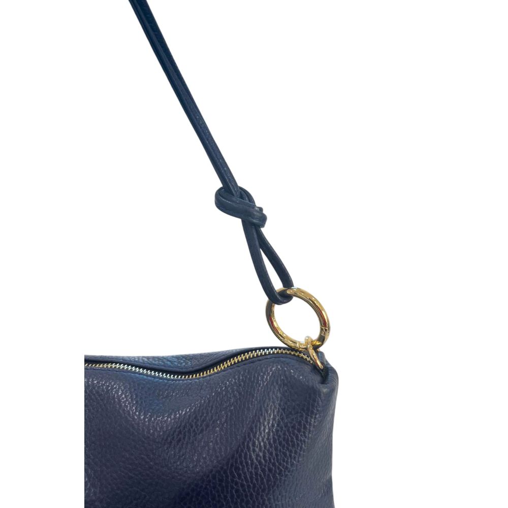 Blue Cowhide Clutch Bag