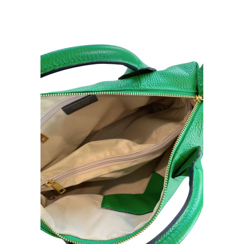 Zelená kožená dámská kabelka