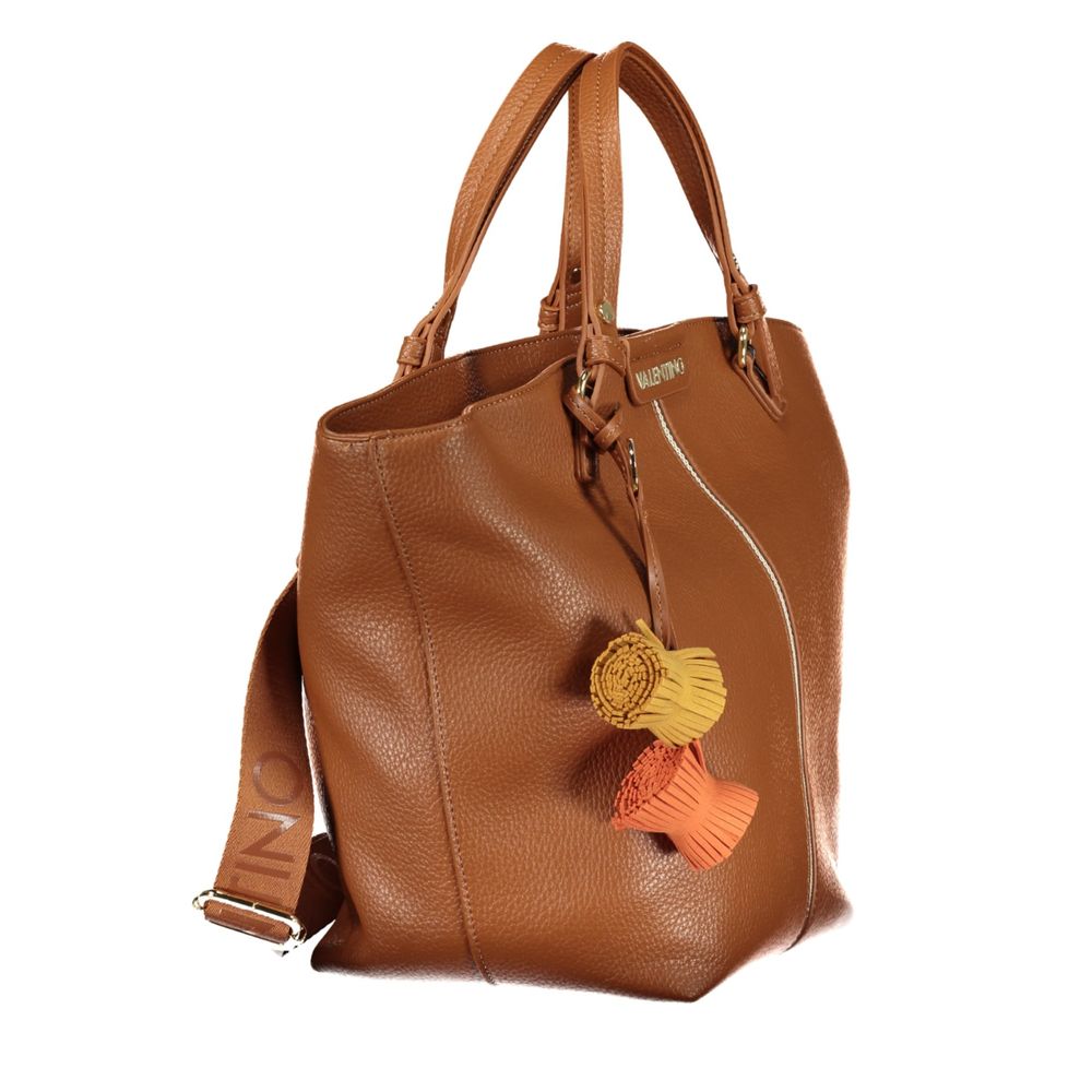 Brown Polyurethane Woman Bag