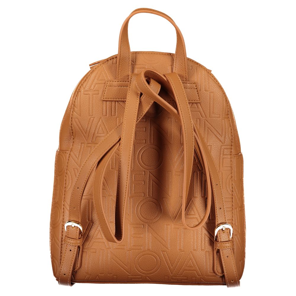 Brown Polyurethane Women's Backpack