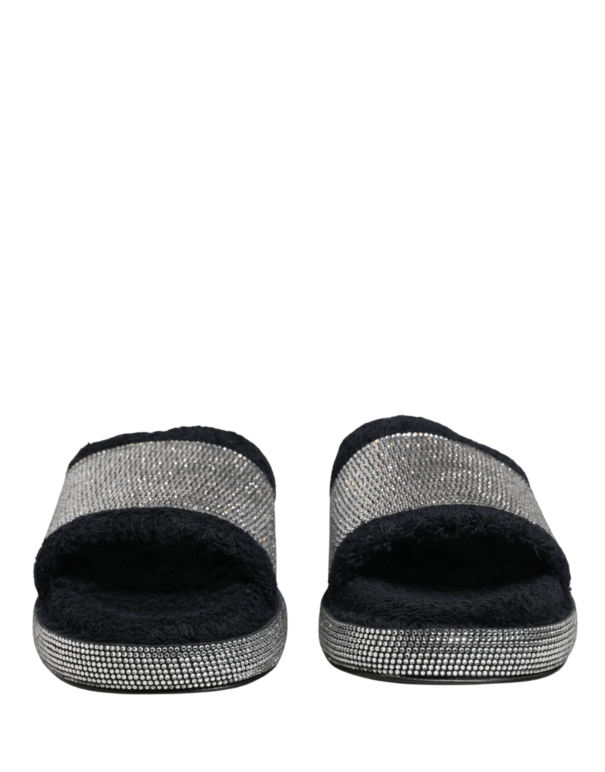 Černé nazouváky na platformě se zdobením Black Crystal