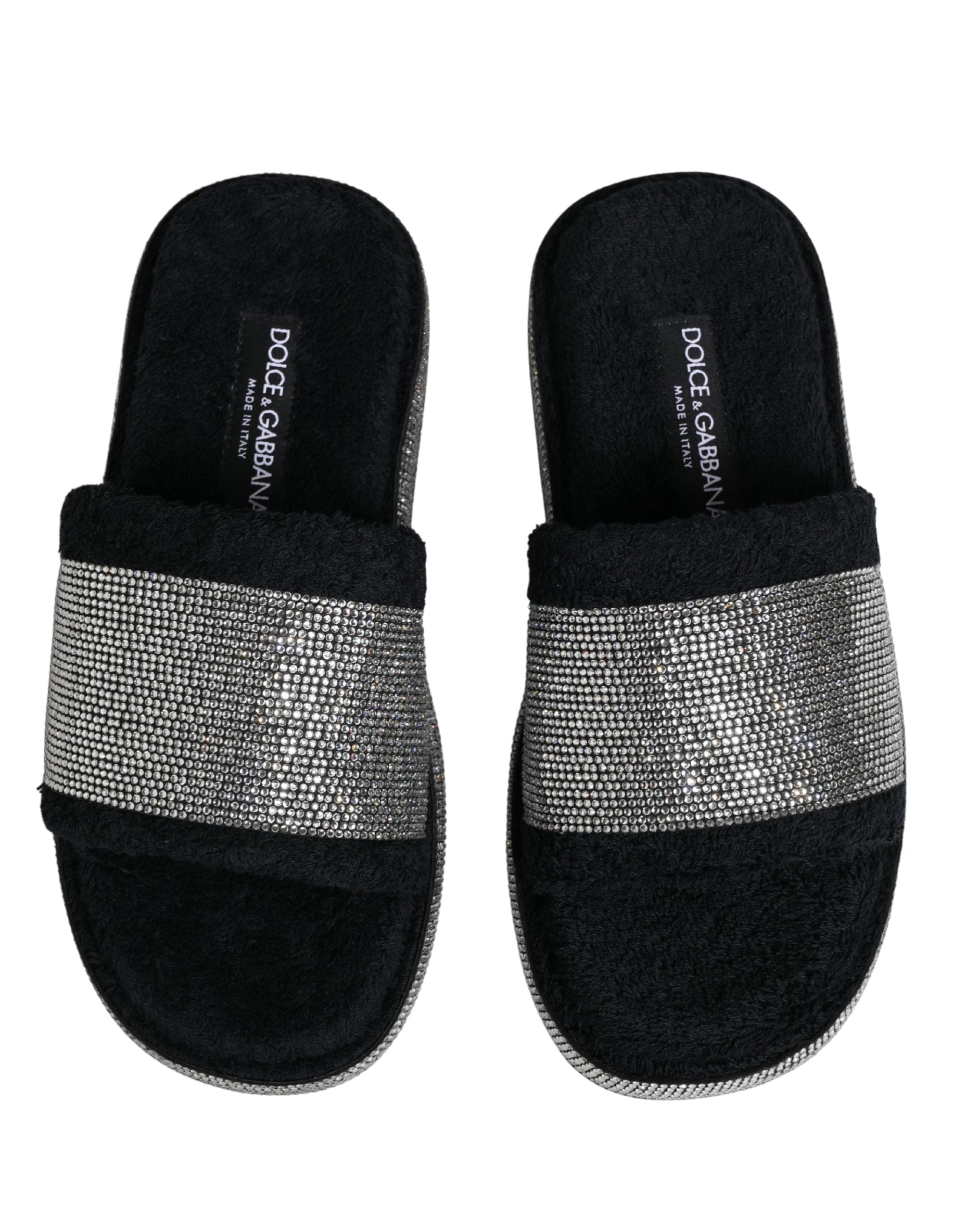 Černé nazouváky na platformě se zdobením Black Crystal